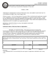 Document preview: Legal Document Assistant Registration (Individual) - Kern County, California