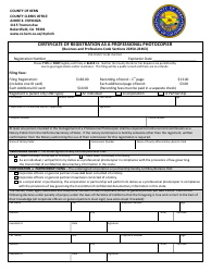 Document preview: Certificate of Registration as a Professional Photocopier - Kern County, California