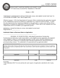 Document preview: Legal Document Assistant Registration (Corporate or Partnership) - Kern County, California