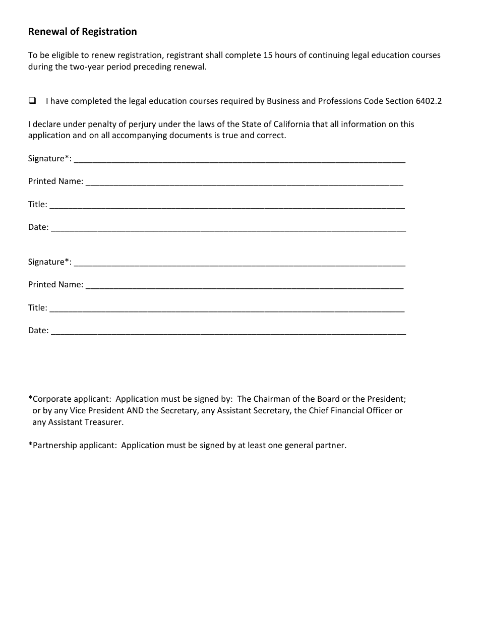 Unlawful Detainer Assistant Registration (Corporate or Partnership) - Kern County, California, Page 6