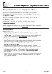 Document preview: Form SF200 ADULT Funeral Expenses Payment for an Adult - United Kingdom
