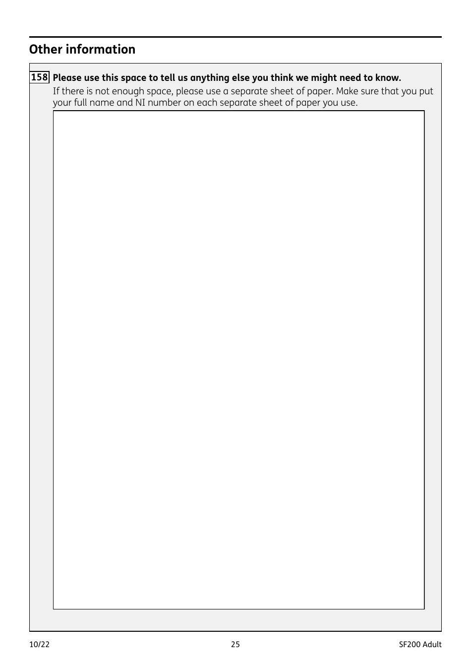 Form SF200 ADULT Funeral Expenses Payment for an Adult - United Kingdom, Page 25