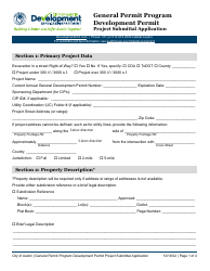 Document preview: General Permit Program Development Permit Project Submittal Application - City of Austin, Texas