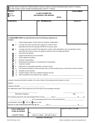 Form CLK/CT862 Claim of Exemption and Request for Hearing - Miami-Dade County, Florida