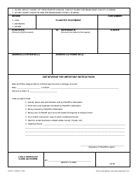 Form CLK/CT.150 Plaintiff Statement - Miami-Dade County, Florida