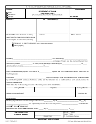 Form CLK/CT.795 Statement of Claim (For Money Lent) - Miami-Dade County, Florida