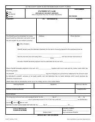 Form CLK/CT.826 Statement of Claim (Return of Security Deposit) - Miami-Dade County, Florida