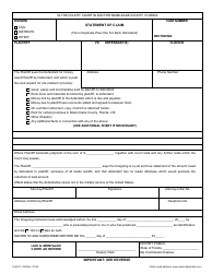Document preview: Form CLK/CT.333 Statement of Claim - Miami-Dade County, Florida