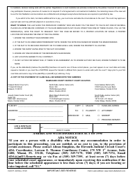 Form CLK/CT.423 Summons/Notice to Appear for Pretrial Conference District Court - Miami-Dade County, Florida, Page 2
