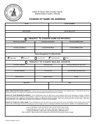 Form CLK/CT.285 Change of Name or Address - Miami-Dade County, Florida
