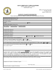 Document preview: Form CLK/CT.513 Property Transfer Information - Miami-Dade County, Florida