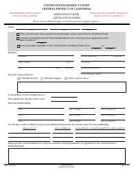 Form ADR-19 Mediation Panel Application Form - California