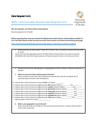 Wdh Communicable Disease Data Request Form - Wyoming