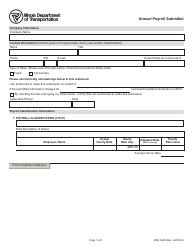 Form BDE3600 Annual Payroll Submittal - Illinois