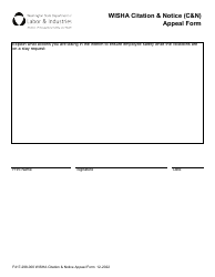 Form F417-298-000 Wisha Citation &amp; Notice (C&amp;n) Appeal Form - Washington, Page 3