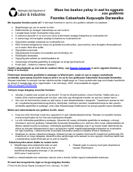 Document preview: Form F700-219-303 Driver Rights Complaint Form - Washington (Somali)