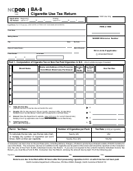 Form BA-8 Cigarette Use Tax Return - North Carolina, Page 2