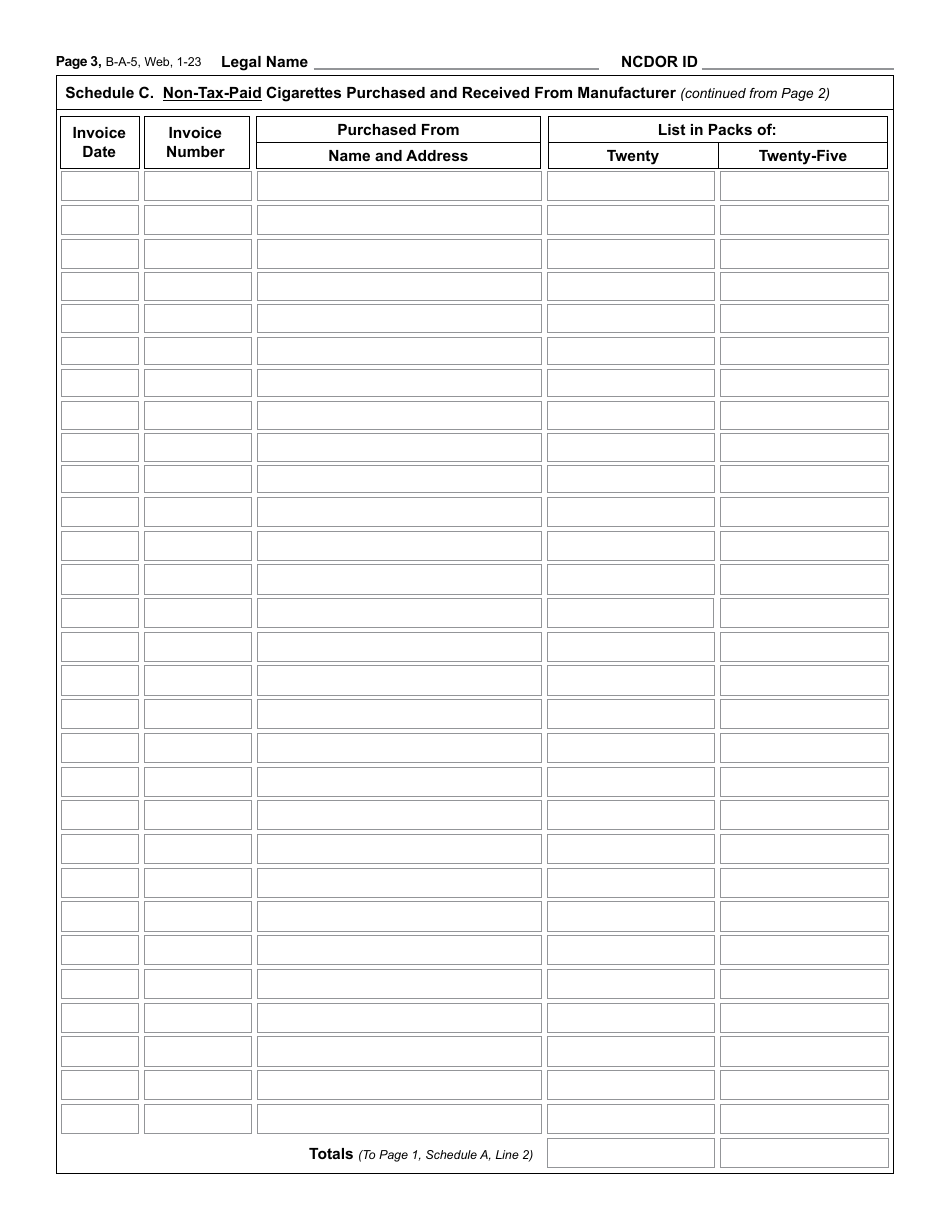 Form BA5 Fill Out, Sign Online and Download Printable PDF, North