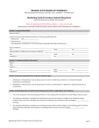 Marketing Code of Conduct Annual Filing Form - Nevada, Page 2