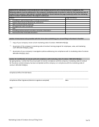 Marketing Code of Conduct Annual Filing Form - Nevada, Page 4