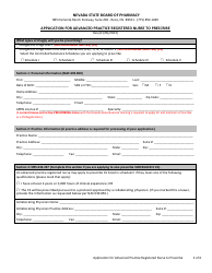 Application for Advanced Practice Registered Nurse (Aprn) - Prescribe/Controlled Substance Registration Application - Nevada, Page 2