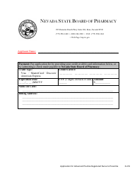 Application for Advanced Practice Registered Nurse (Aprn) - Prescribe/Controlled Substance Registration Application - Nevada, Page 6