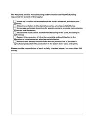 Maryland Alcohol Manufacturing Promotion Fund Application - Maryland, Page 2