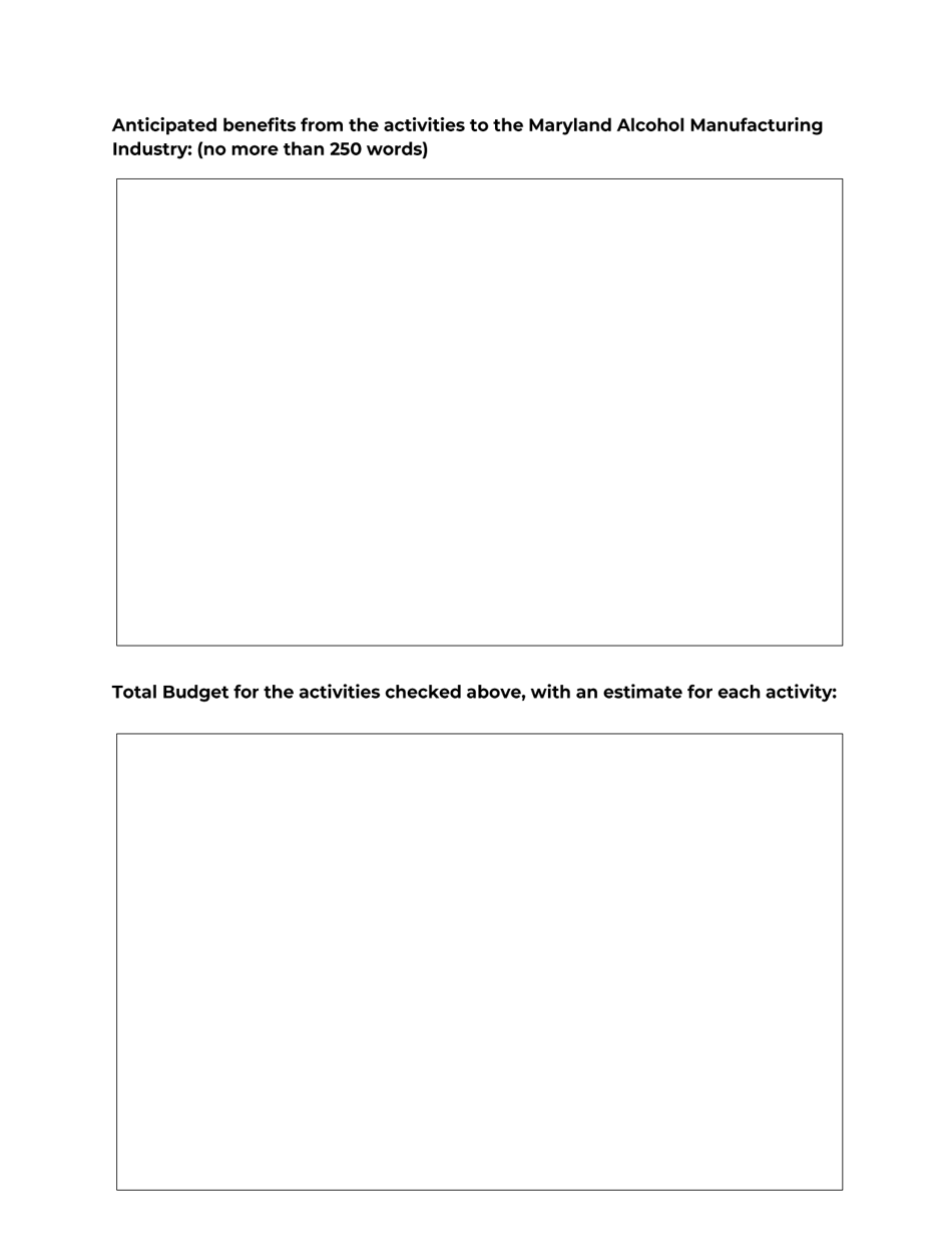 Maryland Alcohol Manufacturing Promotion Fund Application - Maryland, Page 3