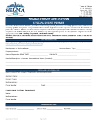 Zoning Permit Application - Special Event Permit - Town of Selma, North Carolina