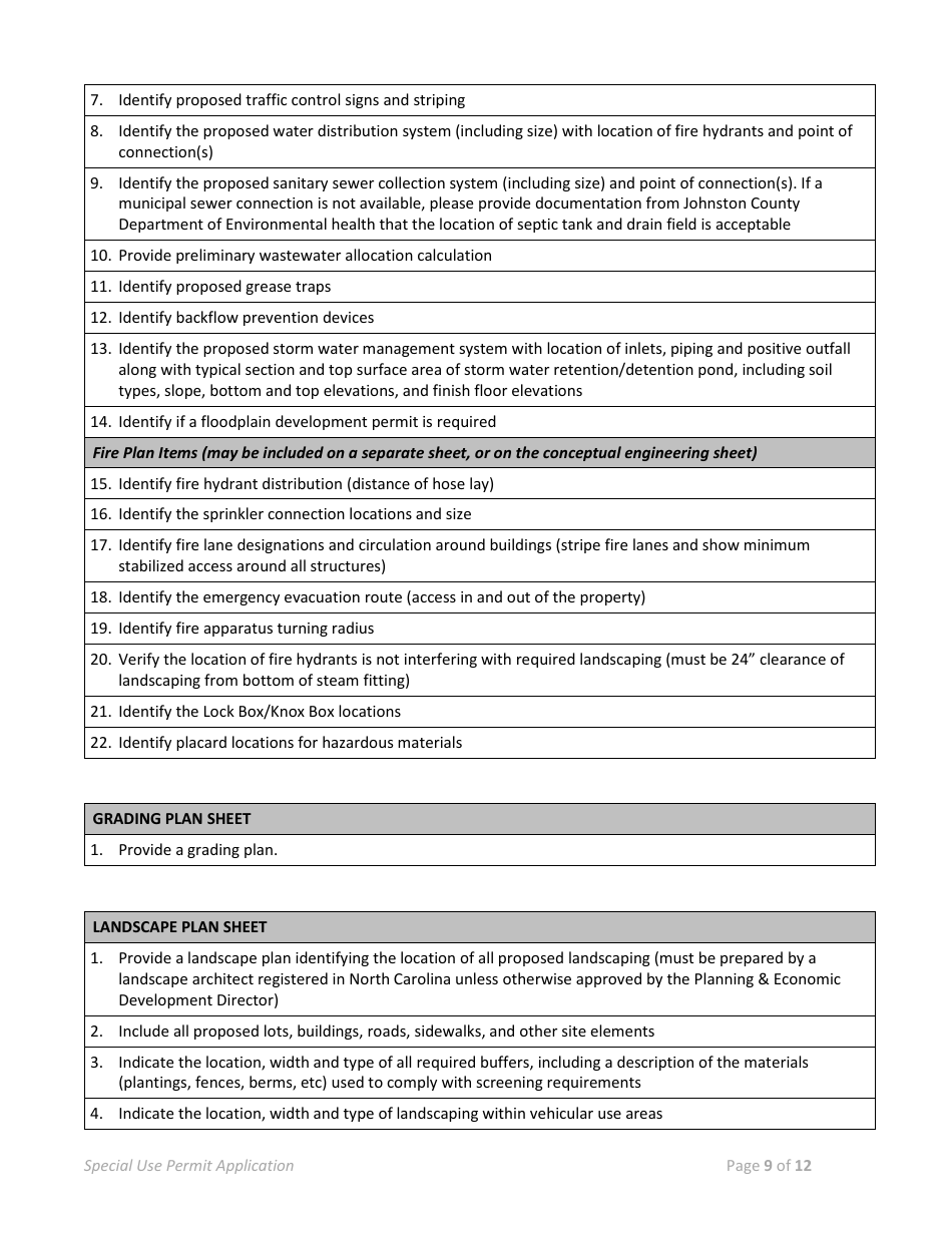 Special Use Permit Application - Town of Selma, North Carolina, Page 9