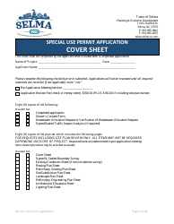Document preview: Special Use Permit Application - Town of Selma, North Carolina