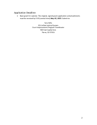 Basic Grant Application - Court Improvement Program - South Dakota, Page 2