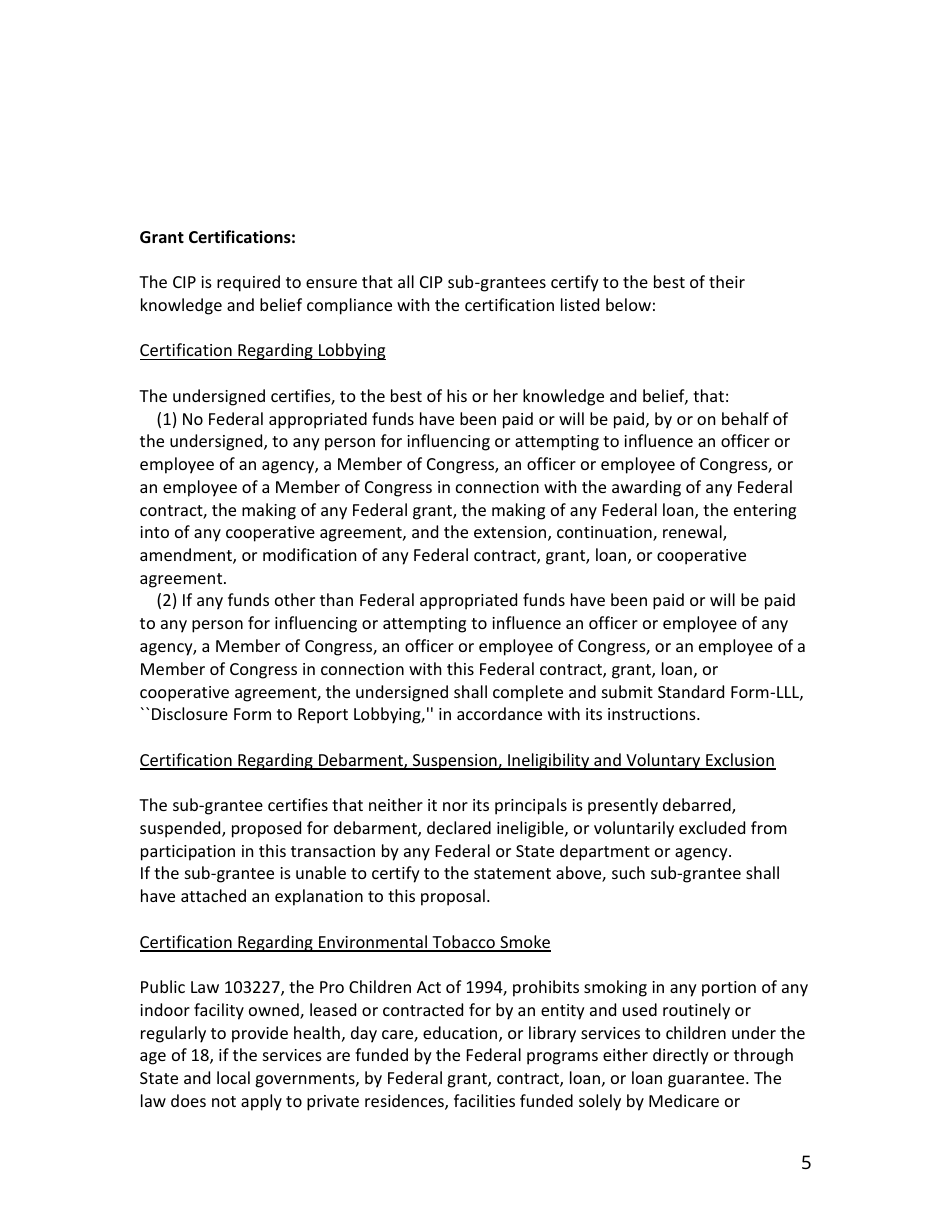 Basic Grant Application - Court Improvement Program - South Dakota, Page 5