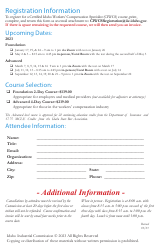 Document preview: Certified Idaho Workers' Compensation Specialist Course Registration Form - Idaho, 2023