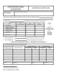 Document preview: Form ME C-1A (CSSF/UPAF) Authorization to Correct Wages - Maine