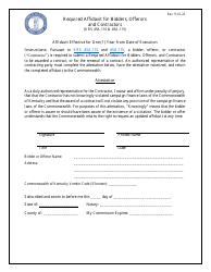 Document preview: Required Affidavit for Bidders, Offerors and Contractors - Kentucky