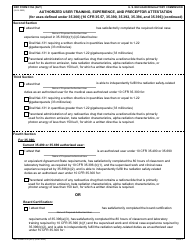 NRC Form 313A (AUT) Authorized User Training, Experience, and Preceptor Attestation (For Uses Defined Under 35.300), Page 5