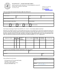 Document preview: Form SFN7590 Reciprocity - Radiation Machines - North Dakota