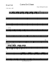 Dexy&#039;s Midnight Runners - Come on Eileen Drum Set Sheet Music