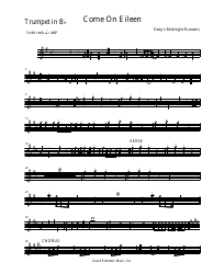 Dexy&#039;s Midnight Runners - Come on Eileen Trumpet in Bb Sheet Music