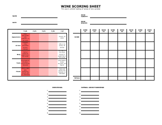 Document preview: Wine Scoring Sheet