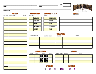 Document preview: Deadlands Character Sheet