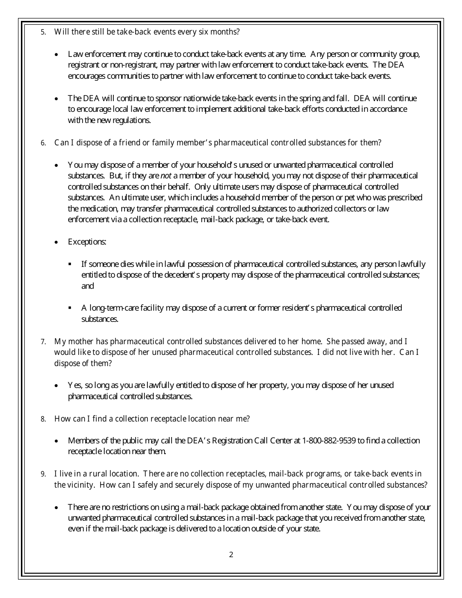 Disposal Act: General Public Fact Sheet, Page 2