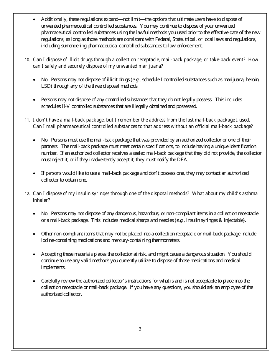 Disposal Act: General Public Fact Sheet, Page 3
