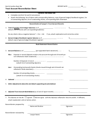 Document preview: Trust Account Reconciliation Sheet - North Carolina