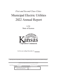 Document preview: First and Second Class Cities Municipal Electric Utilities Annual Report Cover Only - Kansas