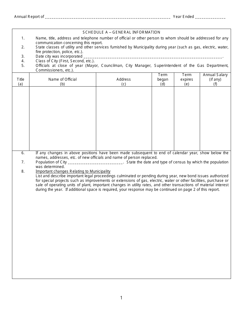 Third Class Cities Municipal Electric Utilities Annual Report - Kansas, Page 2