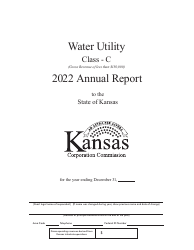 Document preview: Water Utility Annual Report Cover Sheet - Kansas