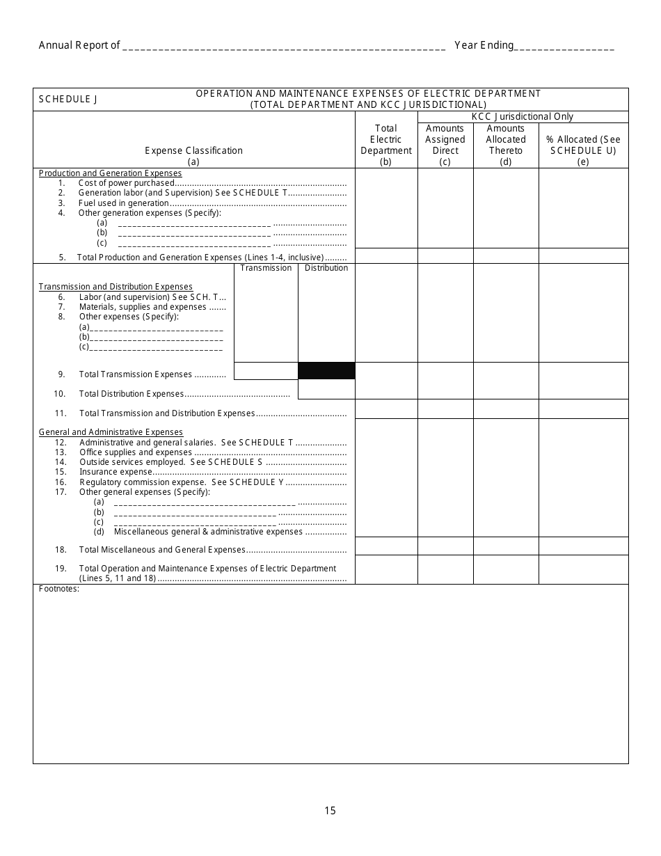 First and Second Class Cities Municipal Electric Utilities Annual Report - Kansas, Page 16