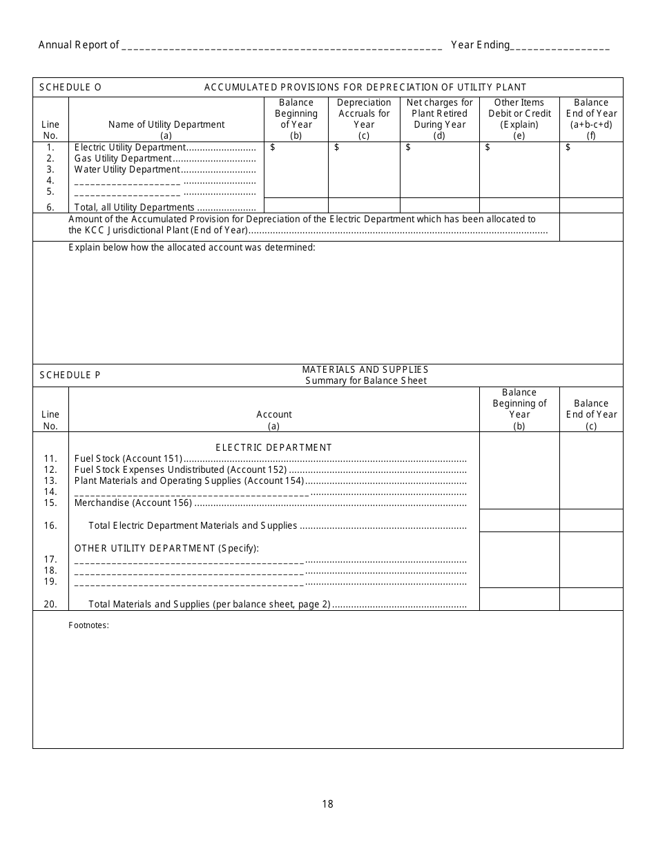 First and Second Class Cities Municipal Electric Utilities Annual Report - Kansas, Page 19